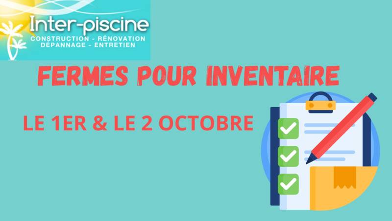 Fermeture pour cause d'Inventaire les 1er et 2 Octobre