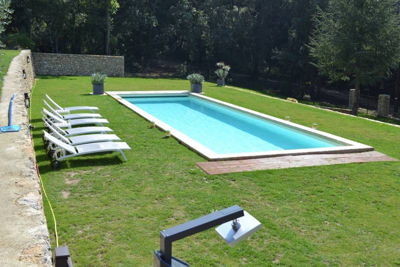 Piscine en pvc armé beige sur Maubec